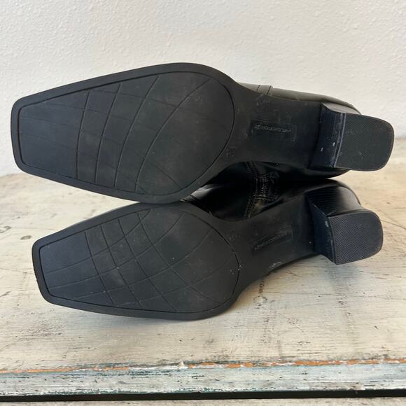 Predictions tall boots faux leather square toe block heel classic glam 6.5 - Picture 12 of 13